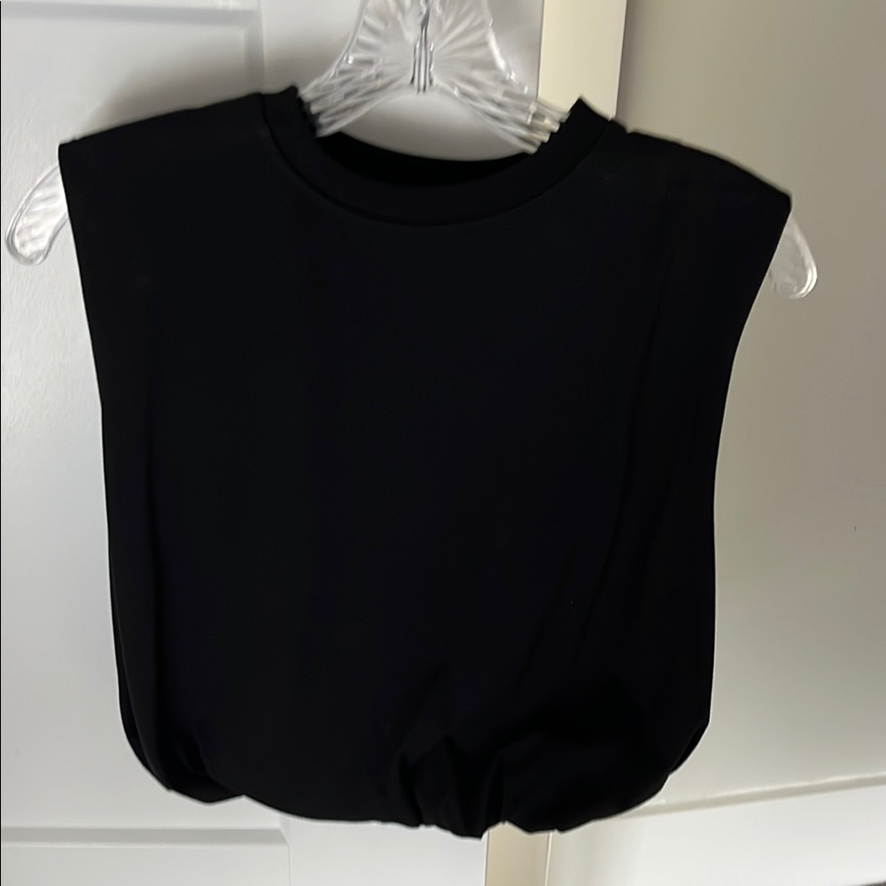 Dynamite Black Sleeveless Bubble Hem Top